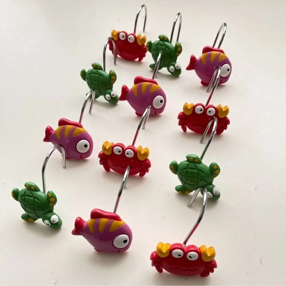 Fish Crab Turtle Kid’s Shower Curtain Hooks